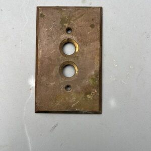 VINTAGE PUSH BUTTON BRASS COVER SWITCH PLATE